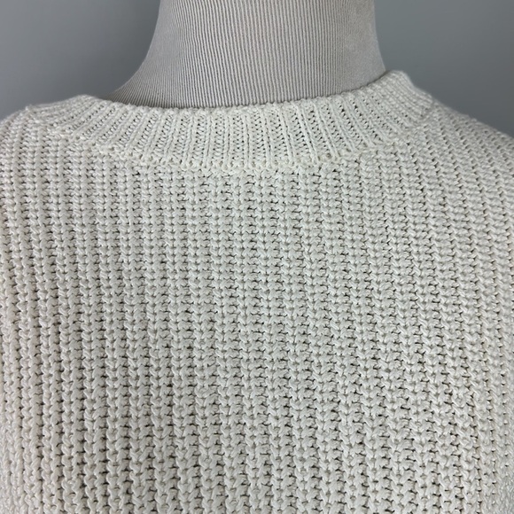 Asymmetrical Sweater Money Packing Diagonal One Sleeve Knit Sweater Cream - Picture 6 of 14